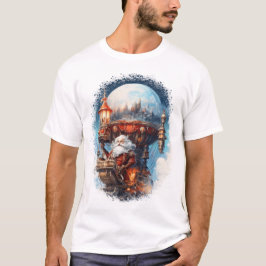 Camiseta Funny Santa Claus, soaring through the sky