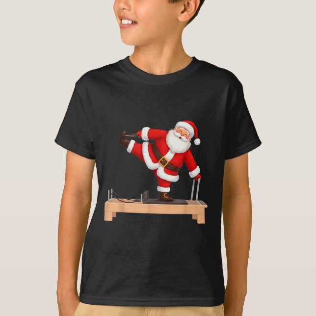 Camiseta Funny Santa Doing Reformer Lates Christmas Xmas La (Frente)