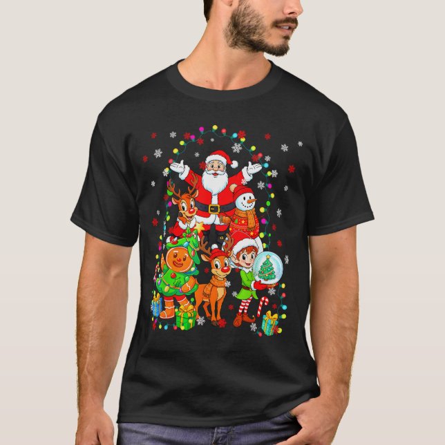 Camiseta Funny Santa Elf Snowman Reindeer Gingerbread Chris (Frente)