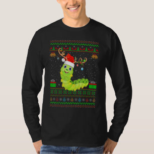 Camiseta Funny Santa Hat Correspondendo Ugly Caterillar Chr