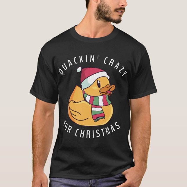 Camiseta Funny Santa Hat Rubber Pun de Natal (Frente)