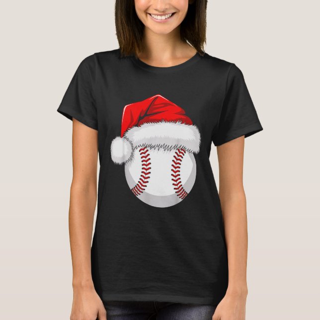 Camiseta Funny Santa Hat Xmas Srt Lover Christmas Baseball  (Frente)