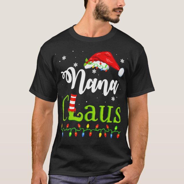 Camiseta Funny Santa Nana Claus Christmas Matching Family (Frente)