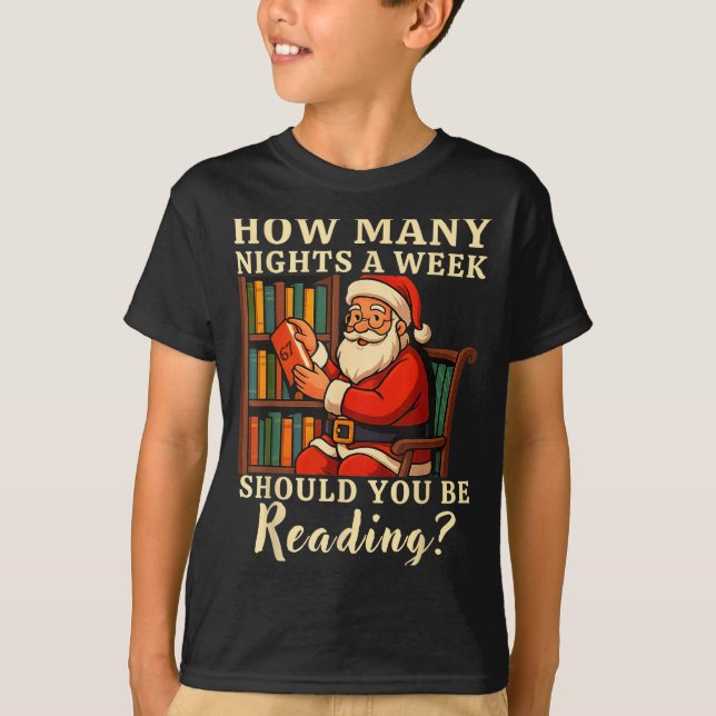 Camiseta Funny Santa Reading 67 Meme Tee Christmas Teacher  (Frente)