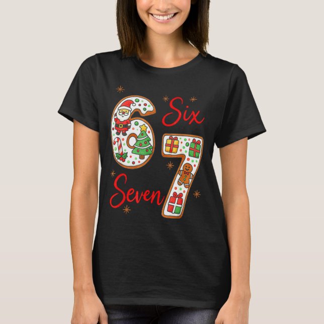 Camiseta Funny Santa Says Six Seven 6 7 Christmas Meme  (Frente)
