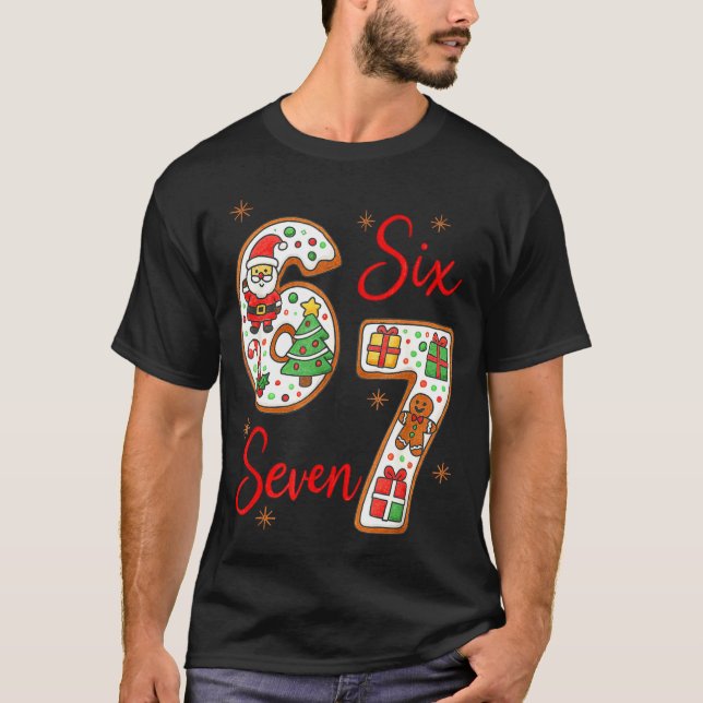 Camiseta Funny Santa Says Six Seven 6 7 Christmas Meme  (Frente)