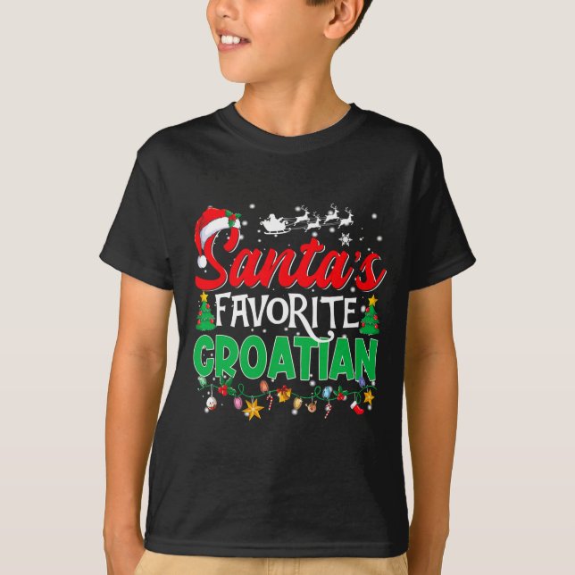 Camiseta Funny Santas Favorite Croatian Christmas Santa  (Frente)