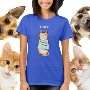 Camiseta Funny Sarcastic Orange Cat Nope