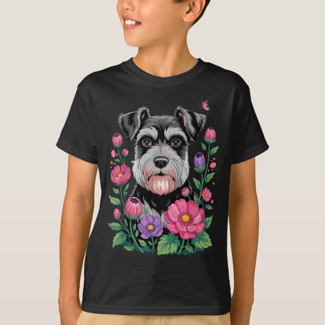 Camiseta Funny Schnauzer Art For Women Schnauzer Dog Lover  (Frente)