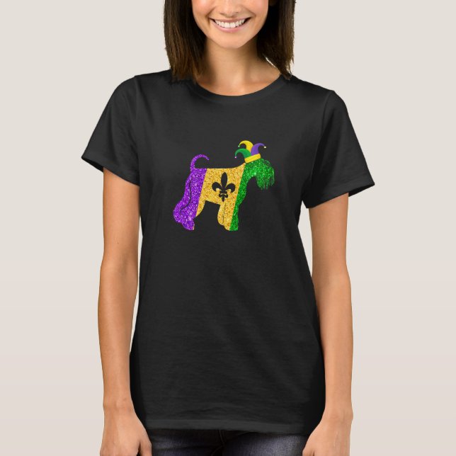 Camiseta Funny Schnauzer Dog Lover Cute Mardi Gras Carnival (Frente)