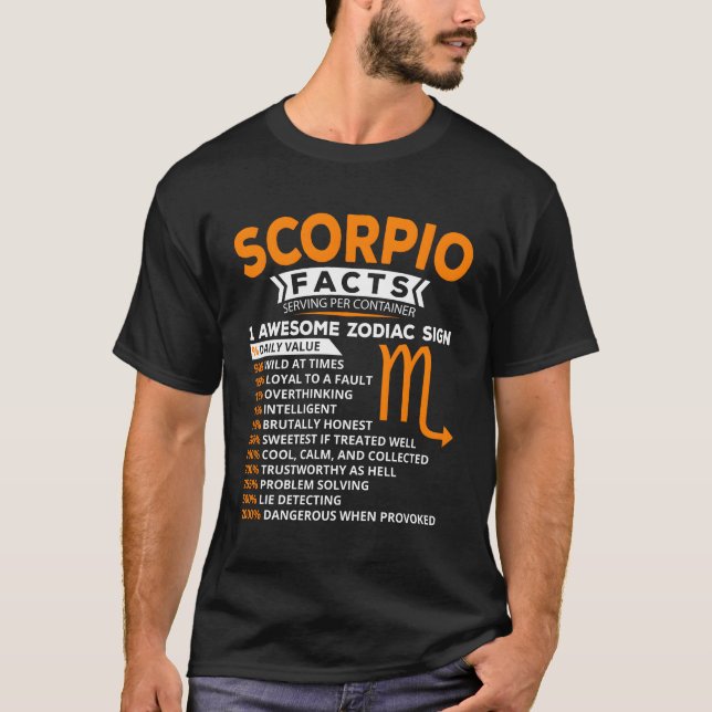 Camiseta Funny Scorpio Birthday Hoodie Astrologia Zodiac Si (Frente)
