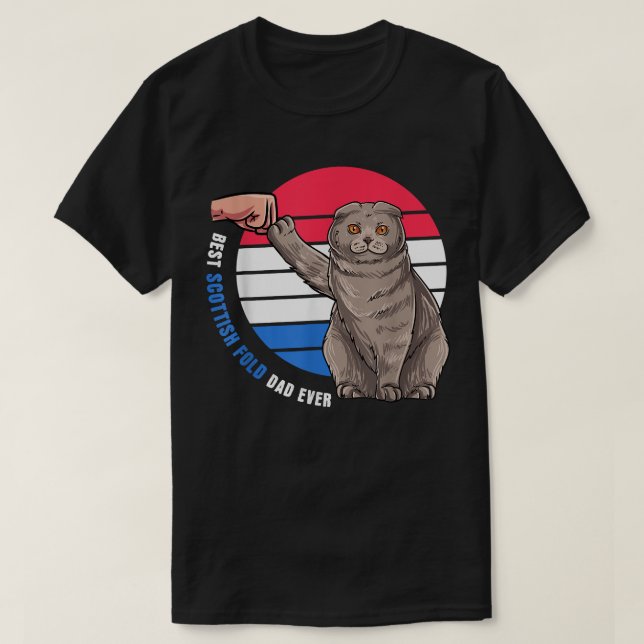 Camiseta Funny Scottish Fold Cat Owner Best Scottish Fold D (Frente do Design)