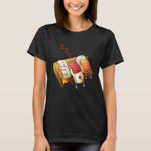 Camiseta Funny Sdormindo Sushi Roll Lover Partido Pajama Le
