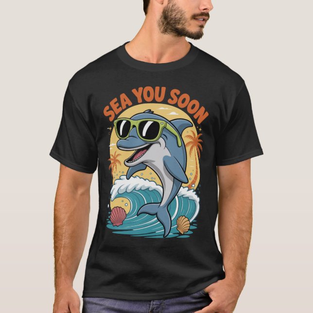Camiseta Funny Sea You Soon Retro  Summer Vacation (Frente)