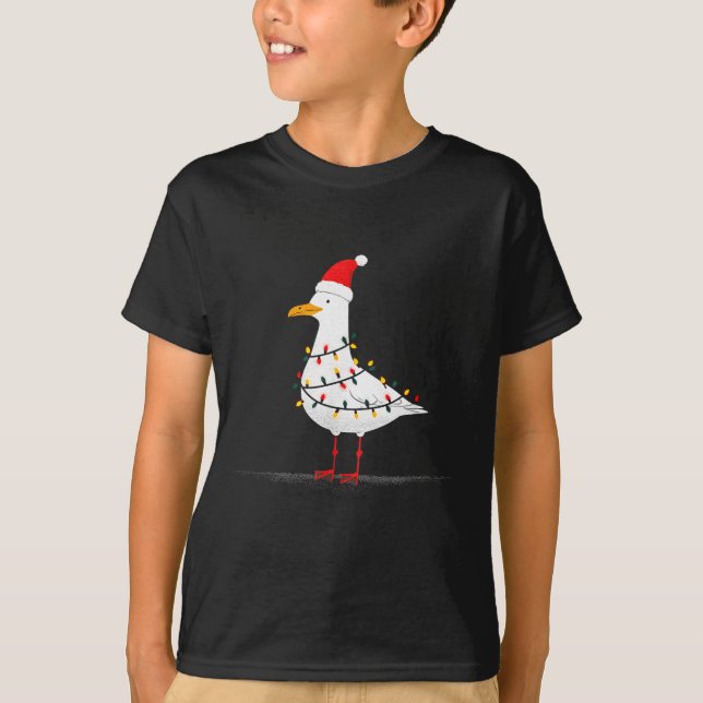 Camiseta Funny Seagull Christmas Graphics Animal Lights Lov (Frente)