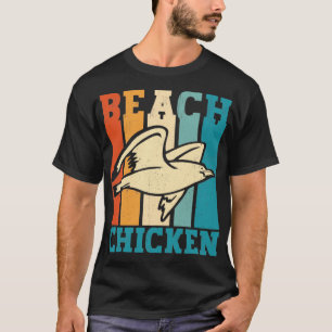 Camiseta Funny Seagull Sea Gull Beach Chicken Retro