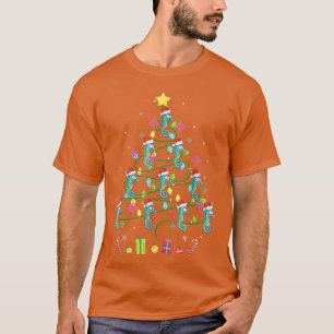 Camiseta Funny Seahorse Christmas Tree Color Led Light