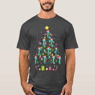 Camiseta Funny Seahorse Christmas Tree Color Led Light T-sh