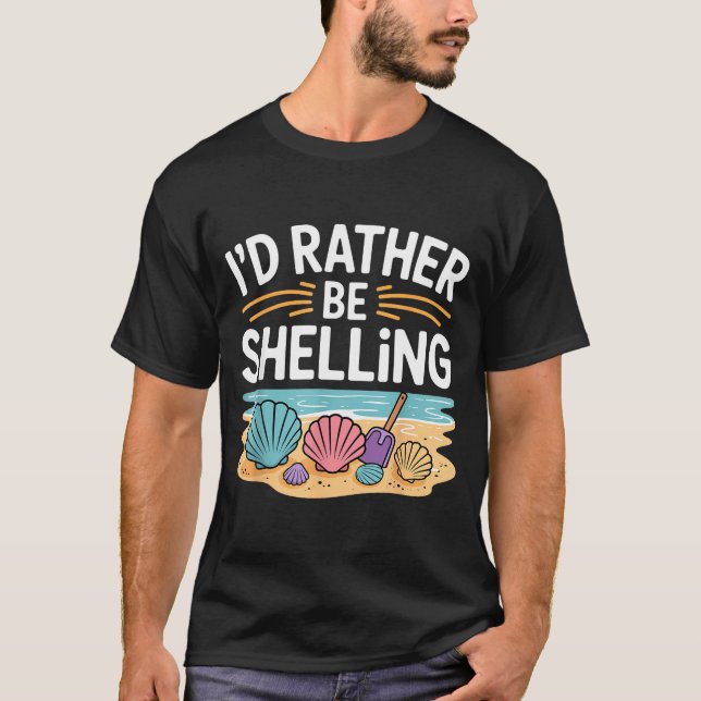 Camiseta Funny Seashell Design For Men Women Sea Shell Seas (Frente)