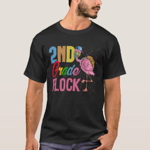 Camiseta Funny Second Grade Flock Pink Flamingo First Day O