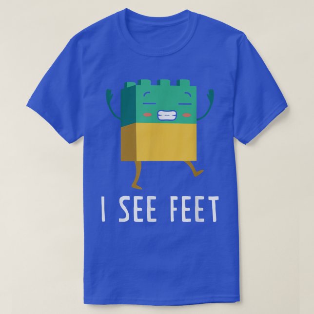 Camiseta Funny See Feet Big Building Blocks Master Builder  (Frente do Design)