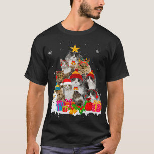 Camiseta Funny Selkirk Rex Árvore de Natal Pet Cat Lover G