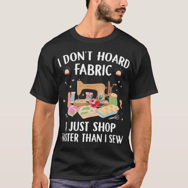 Camiseta Funny Sewing Machine Quilting Lover Quilted Fabric (Frente)