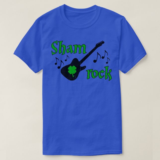 Camiseta Funny Shamrock Guitar Player Shirt St (Frente do Design)