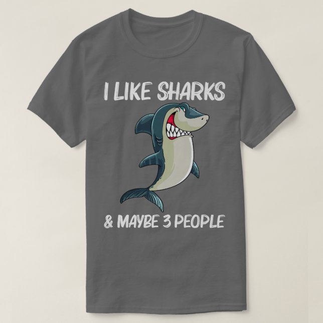Camiseta Funny Shark Design For Men Women White Shark Lover (Frente do Design)