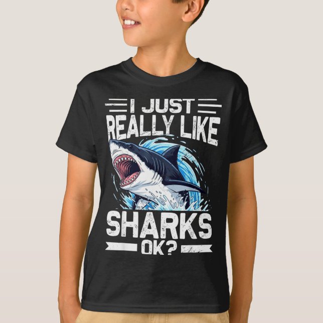 Camiseta Funny Shark Shirt For Men Women Sea Animal Shark L (Frente)