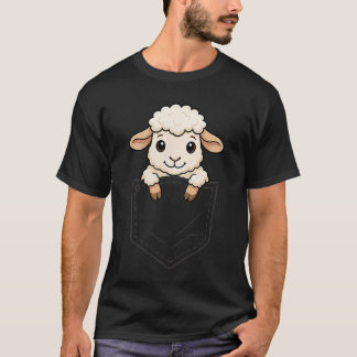 Camiseta Funny Sheep Peeking in Pocket Lamb Farm Animal Lov