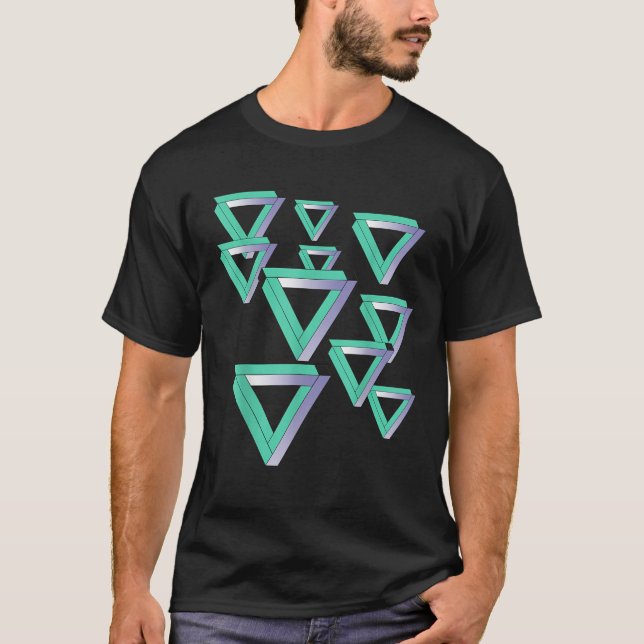 Camiseta Funny Sheldon Nerdy Penrose Triangles Optical Illu (Frente)