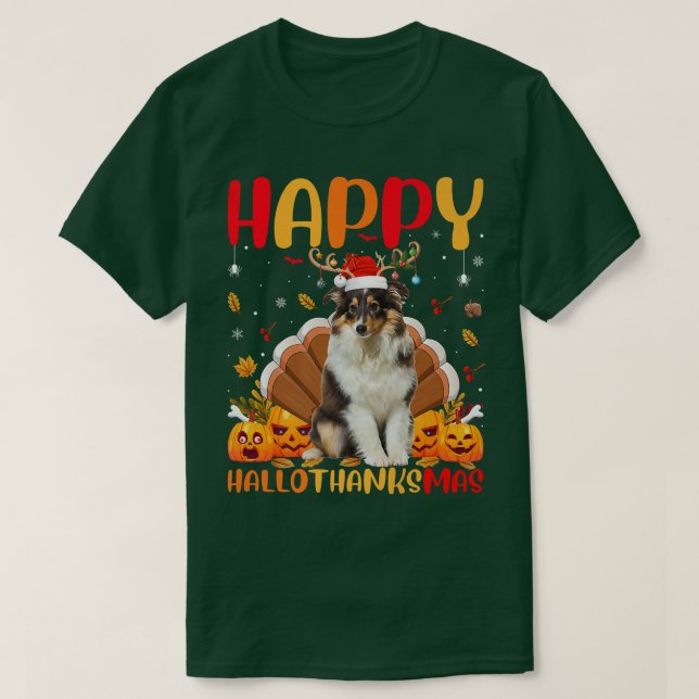 Camiseta Funny Sheltie Dog Lover Happy Sheltie HelloThanksM (Frente do Design)