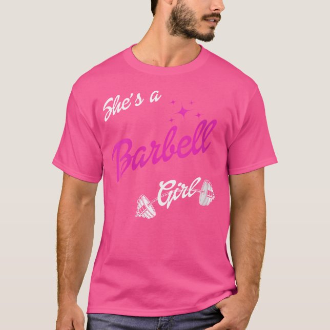 Camiseta Funny She'S A Barbell Girl (Frente)