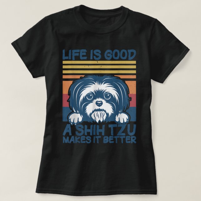 Camiseta Funny ShihTzu Shitzu Cachorro Mãe Pai Lover (Frente do Design)