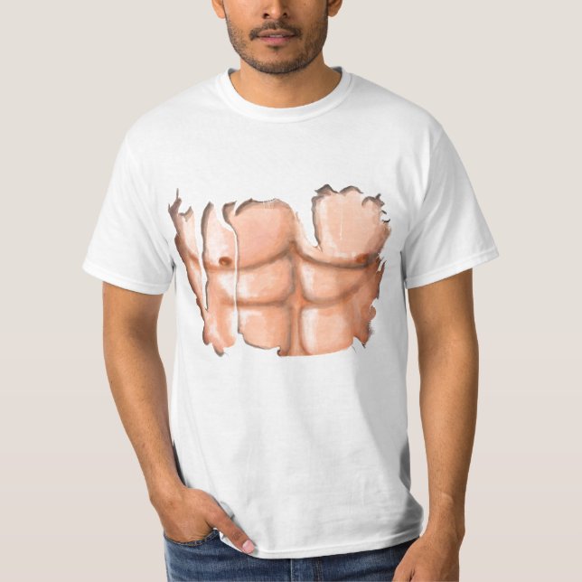 Camiseta Funny Shirt - Muscle and Six pacote (Frente)