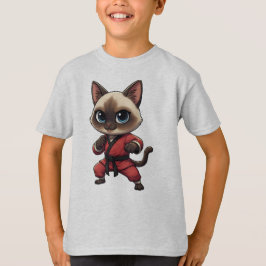 Camiseta Funny Siamese Kung Fu Cat, Kitten Martial Arts