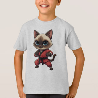 Camiseta Funny Siamese Kung Fu Cat, Kitten Martial Arts