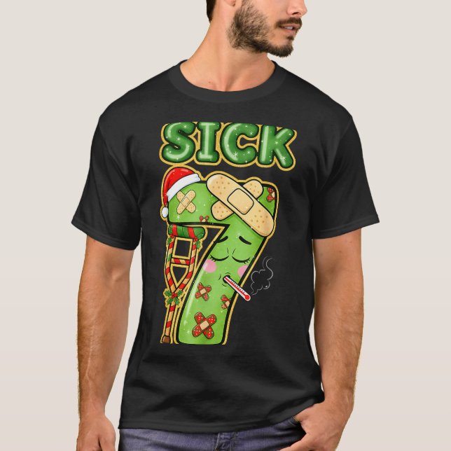 Camiseta Funny Sick Seven Meme 67 Six Seven Santa Hat Chris (Frente)