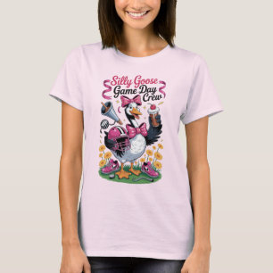 Camiseta Funny Silly Goose Crew Dia de Jogo de Fut