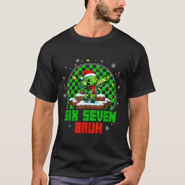 Camiseta Funny Six Seven 67 Bruh Meme 6 7 Santa Christmas P (Frente)