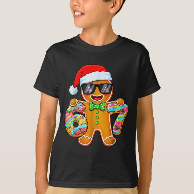 Camiseta Funny Six Seven 67 Gingerbread Christmas Boys Xmas (Frente)