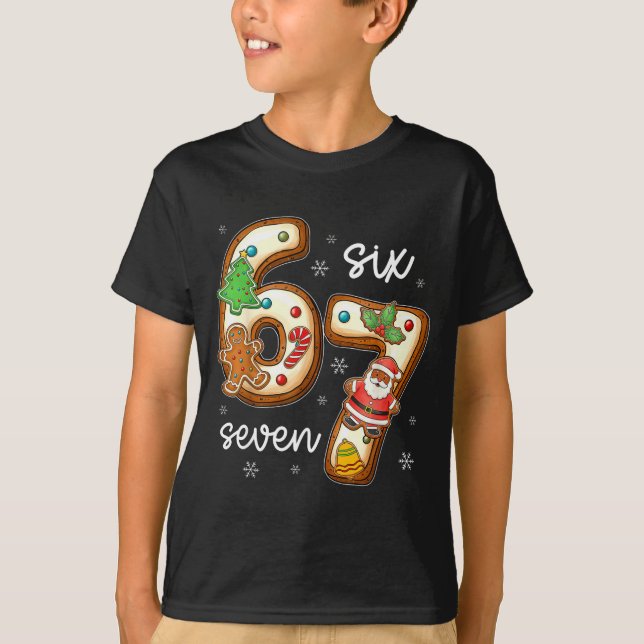 Camiseta Funny Six Seven 67 Gingerbread Christmas Boys Xmas (Frente)