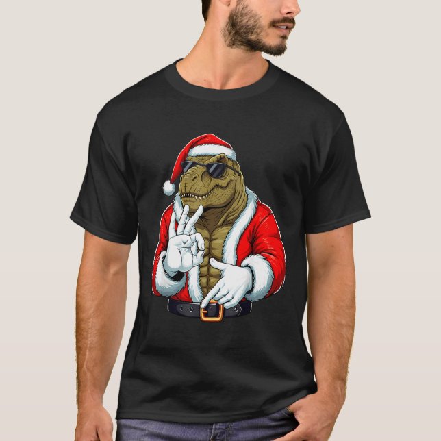 Camiseta Funny Six Seven 67 Meme T-rex Christmas Men Boys T (Frente)