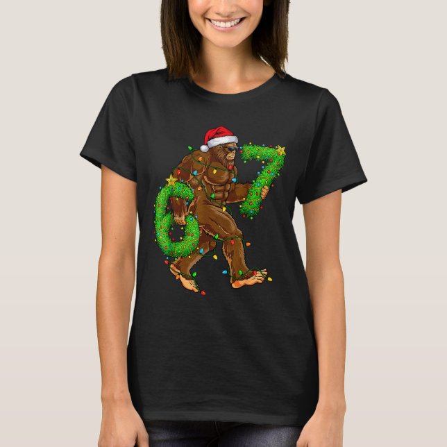 Camiseta Funny Six Seven 6 7 Meme Bigfoot Christmas Shirts  (Frente)