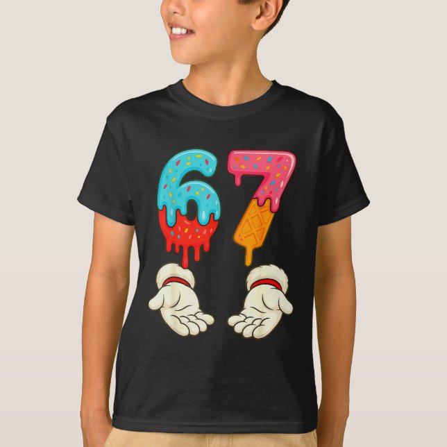 Camiseta Funny Six Seven 6 7 Meme Christmas Ice Cream Drip  (Frente)