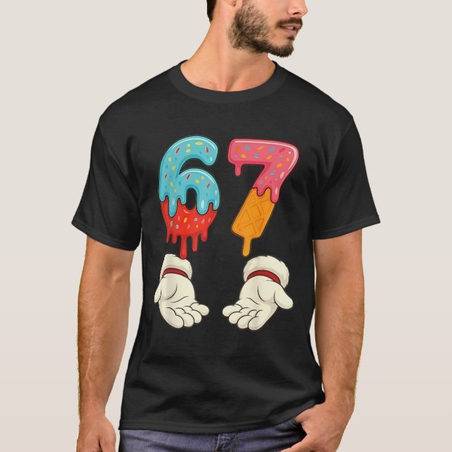 Camiseta Funny Six Seven 6 7 Meme Christmas Ice Cream Drip  (Frente)