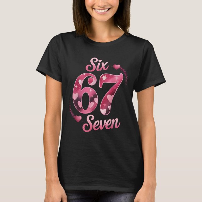 Camiseta Funny Six Seven 6 7 Meme for Men Women Kids Valent (Frente)