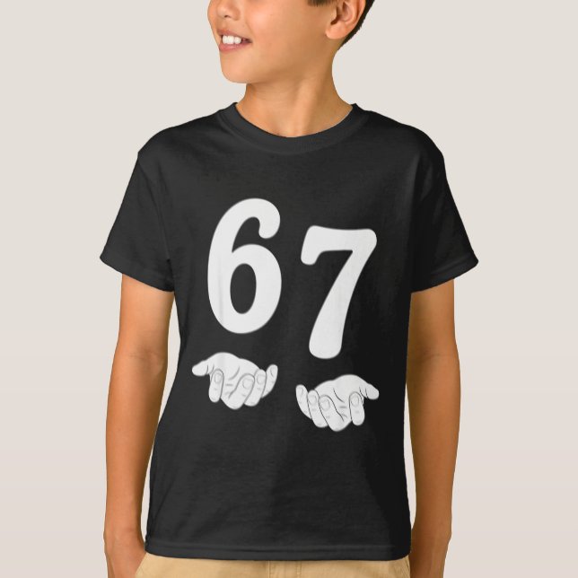 Camiseta Funny Six Seven 6 7 Meme Gen Alpha Slang 67 Hands  (Frente)