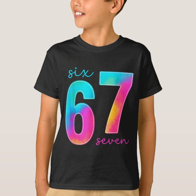 Camiseta Funny Six Seven 6 7 Meme Gen Alpha Slang 67 Kids  (Frente)
